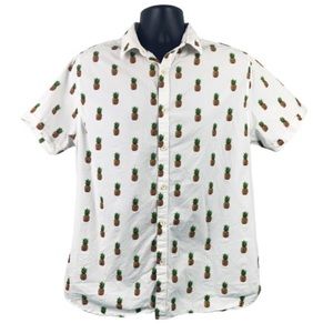 Cactus Man Pineapple Button Down Summer Shirt